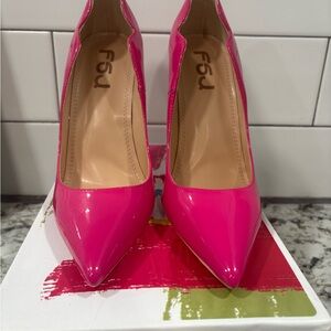 FSJ Hot Pink Patent Leather Heels